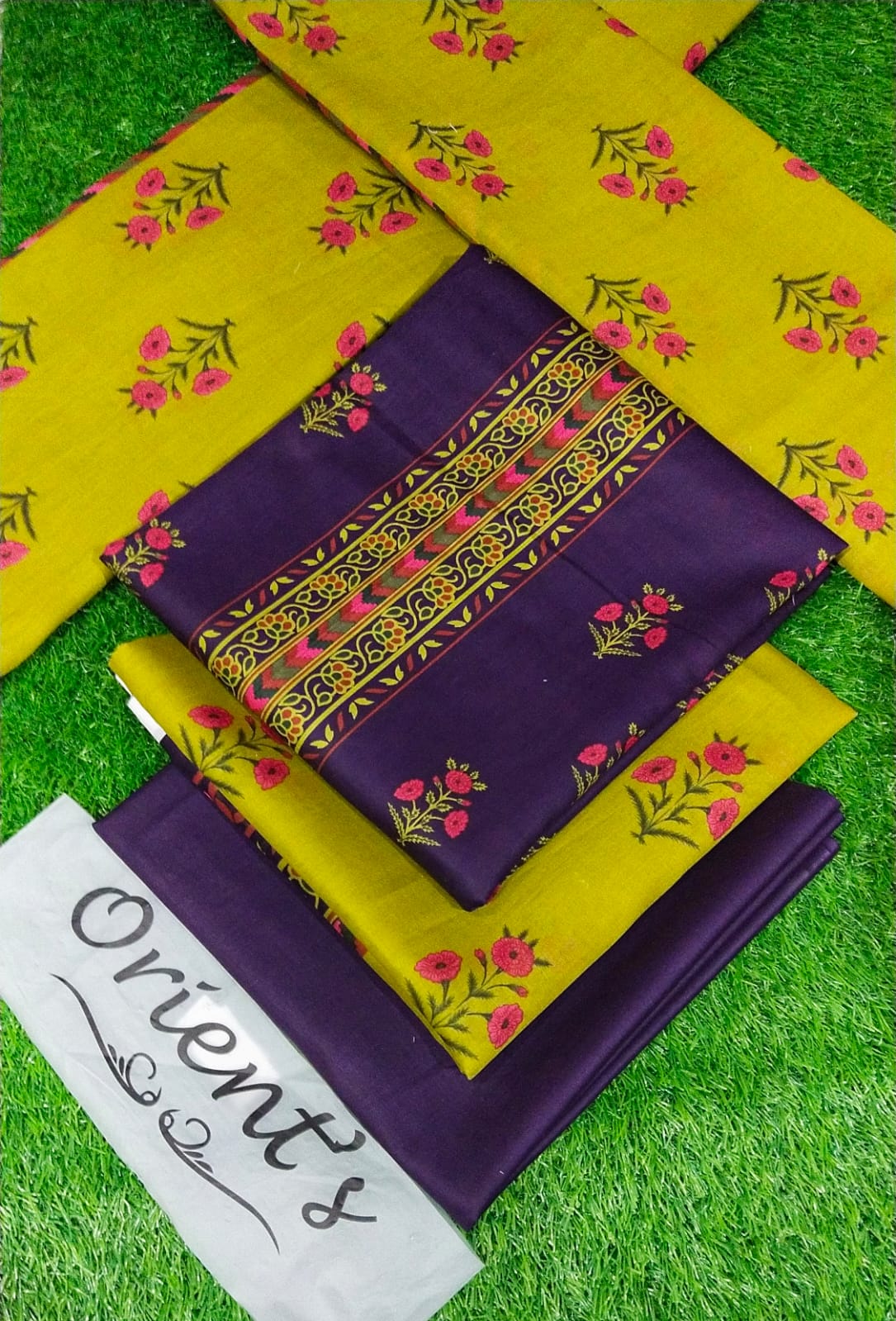 Orient brand 3peice Suit with Voil Unstitched for women
