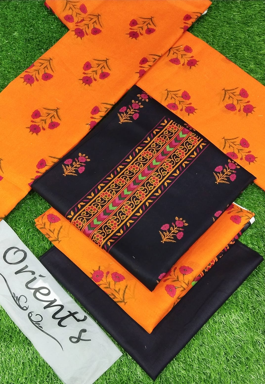 Orient brand 3peice Suit with Voil Unstitched for women