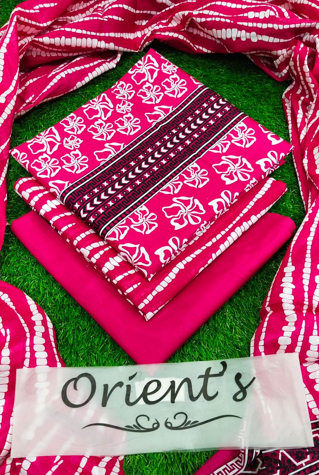 Orient brand 3peice Suit with Voil Unstitched for women