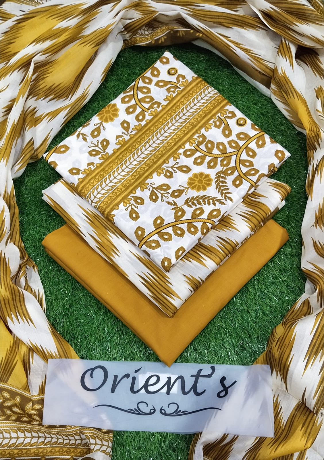 Orient brand 3peice Suit with Voil Unstitched for women