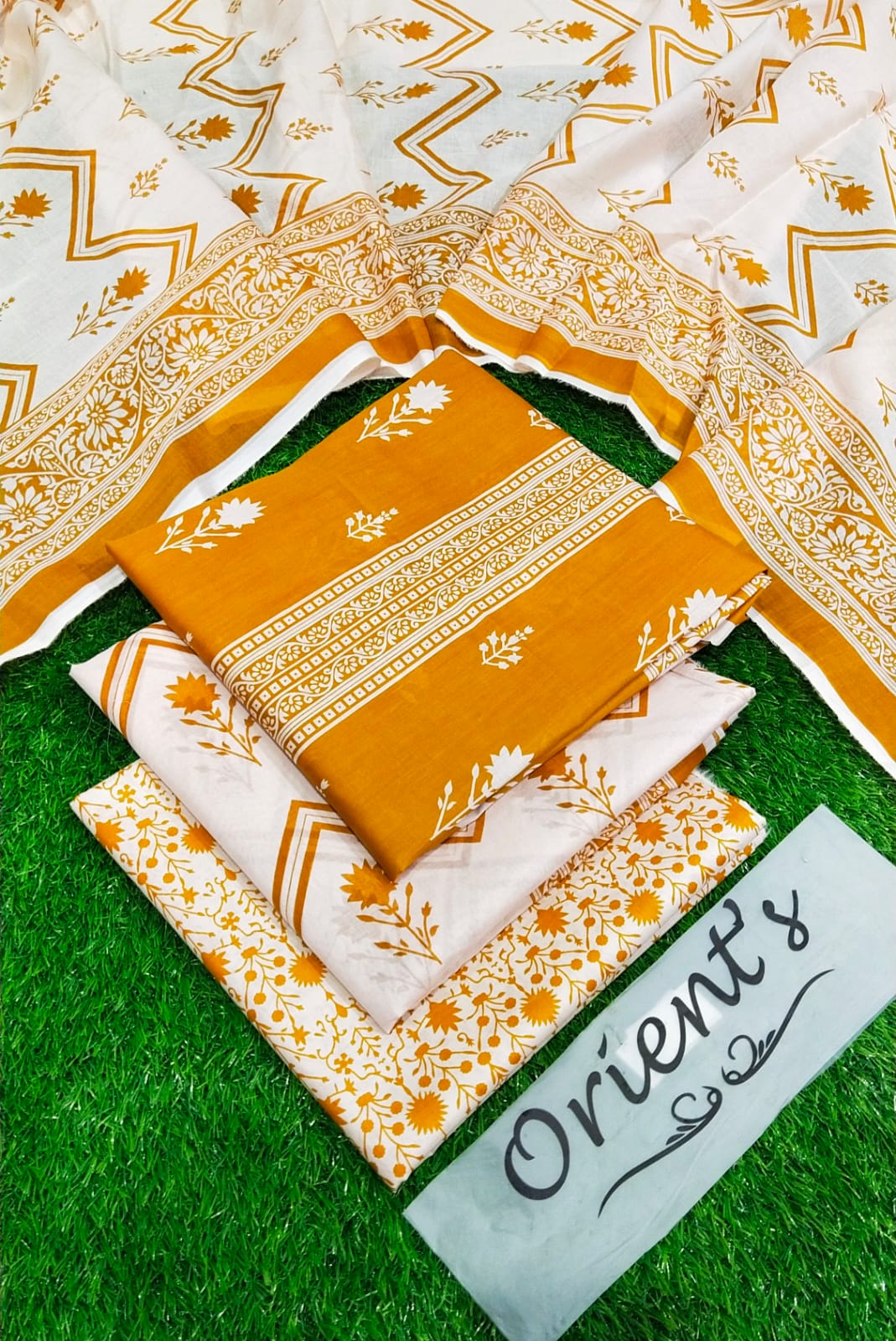 Orient Brand Lawn 3peice Suit with Voil dupatta Unstiched For Women