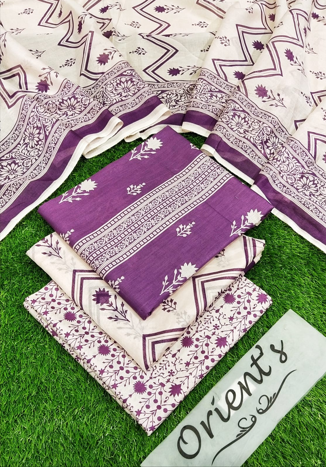 Orient Brand Lawn 3peice Suit with Voil dupatta Unstiched For Women